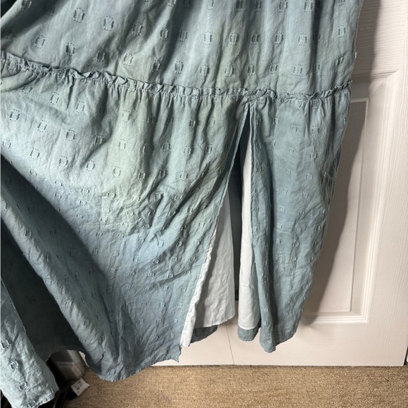 American eagle blue corset maxi dress w front slit and strappy back - Picture 3 of 6